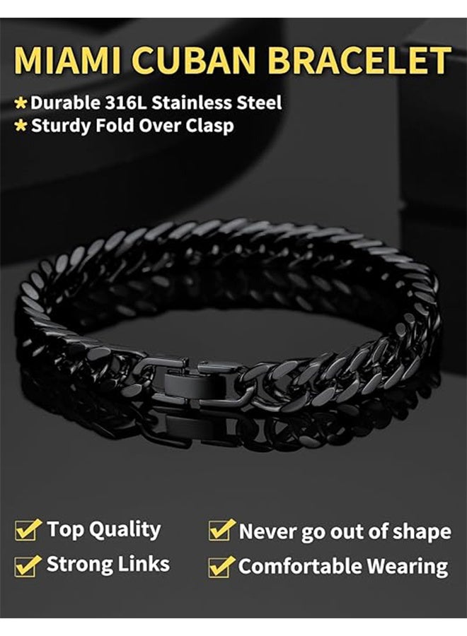 Quantum 3 PCS Stainless Steel Chain Bracelet, Stainless Steel Polished Titanium Jewelry Clasp, Trendy Chunky Bracelets for Men Women - Image 4