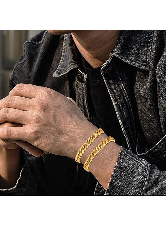 Quantum 3 PCS Stainless Steel Chain Bracelet, Stainless Steel Polished Titanium Jewelry Clasp, Trendy Chunky Bracelets for Men Women - Image 3