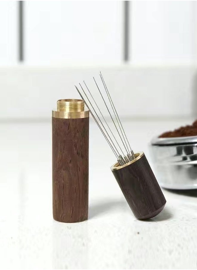 Generic Portable Mini Coffee Needle, Anti-Clumping Ground Coffee Stirring Tool, 6-Pin Coffee Stirrer with Storage Base, Coffee Dispenser Hand Stirrer Tool for Home, Kitchen, Cafe，coffee needle，espresso stirrer tool，coffee wdt，espresso coffee stirrer，espresso stirrer needle，coffee needle distributor，espresso stirrer，espresso needle  - Image 2