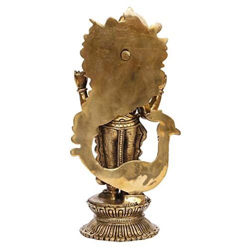 ARTVARKO Lord Murugan KartikeyaBrass Idol Swaminatha Skanda Swami Ji Kartik Statue Subramanya Gold Color 9 Inch - Image 4