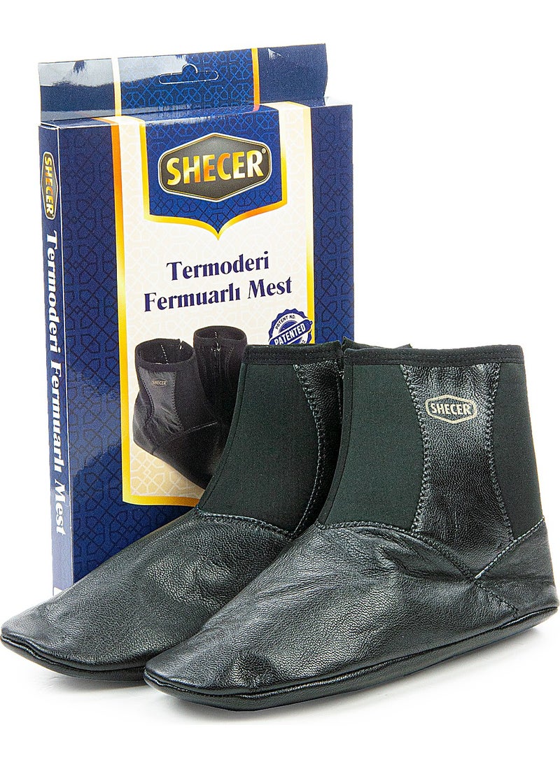 İhvan - Natural Leather Material Patented Zippered Socks - Image 1