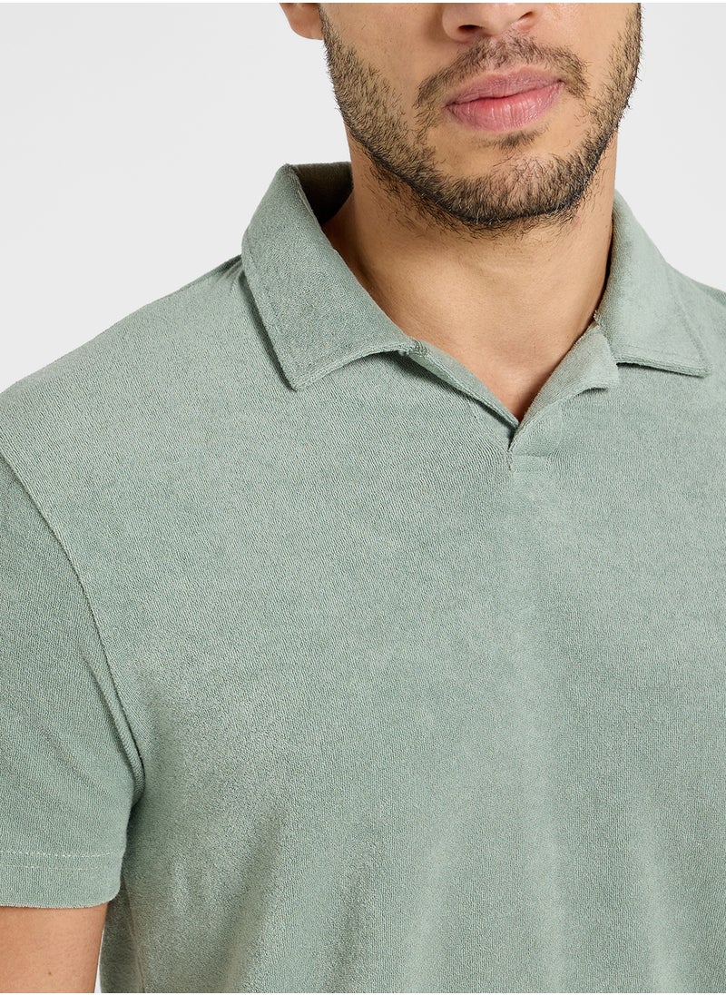 BRAVE SOUL - Short Sleeve Polo Shirt With Reverse Collar - Image 1