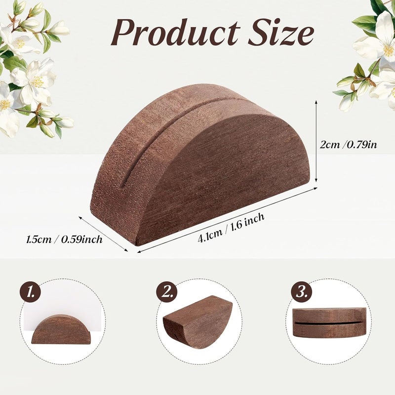 Alffun 50 Pcs Wooden Table Number Stands, Semicircular Wedding Place Card Holders for Table Numbers, Name Tag, Restaurant Menu, Birthday Party & Event Decor - Image 3