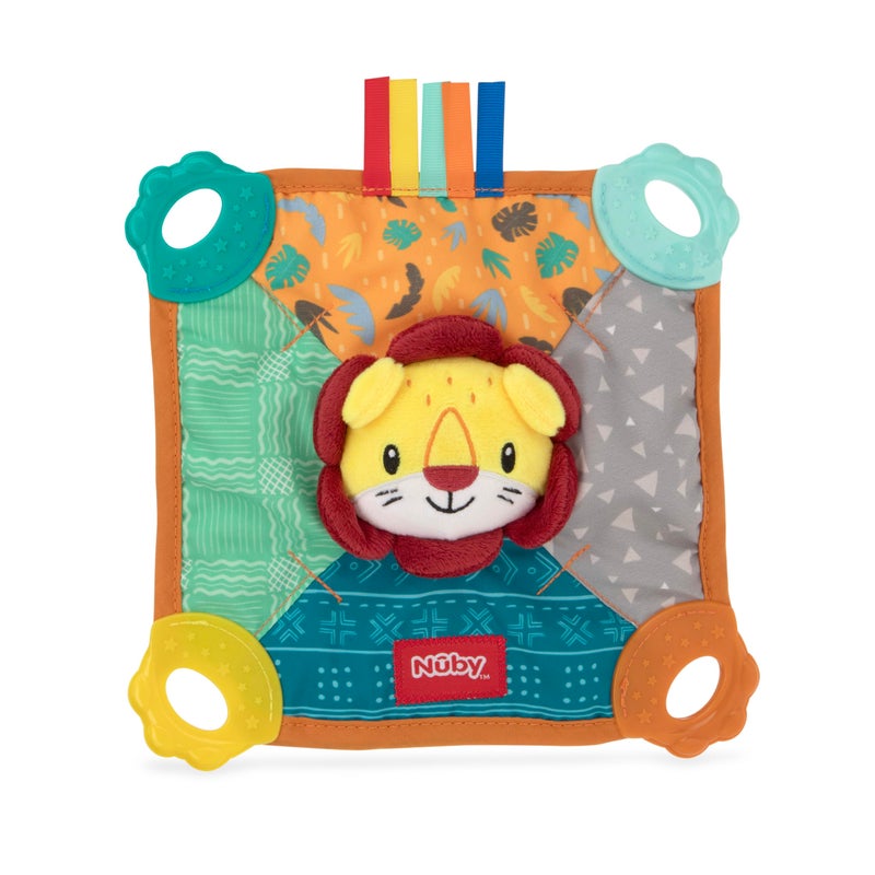 Nuby Teething Blankie Characters May Vary, Red/Yellow/Green/Orange/Blue, 1 Count - Image 3
