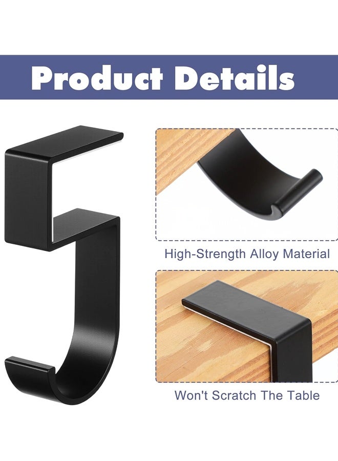 3 PCS Black Purse Hook for Table - Bag Hanger, Desk Hook for Bag, Portable Purses Clips for Tables - Image 3