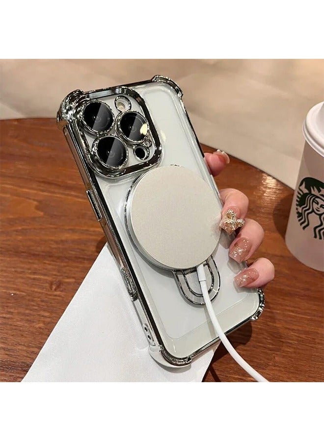 X-level iPhone 16 Pro Max Case Cover with Magnetic Ring Stand Compatible with MagSafe Four Corners Shockproof Anti-Scratch Slim Kickstand Case for iPhone 16 Pro Max - Image 4