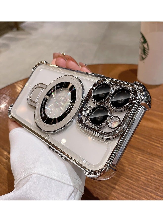 X-level iPhone 16 Pro Max Case Cover with Magnetic Ring Stand Compatible with MagSafe Four Corners Shockproof Anti-Scratch Slim Kickstand Case for iPhone 16 Pro Max - Image 5