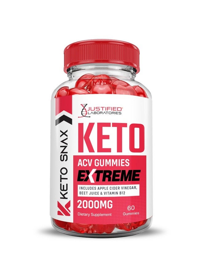 Justified Laboratories Keto Snax Keto ACV Gummies Extreme 2000MG Keto Snax Keto Gummies Advanced Formula Apple Cider Vinegar with Pomegranate Beet Juice Powder B12 Vegan Non GMO 60 Gummys - Image 3