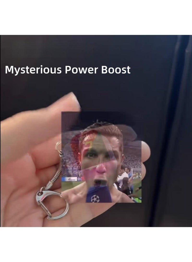 2026 World Cup Keychain with Sound & Light Fidget Button , Football Theme Stress Relief Toy, LED Light Up Clicker Pendant with Cristiano Ronaldo Real Sound Effect - Image 3