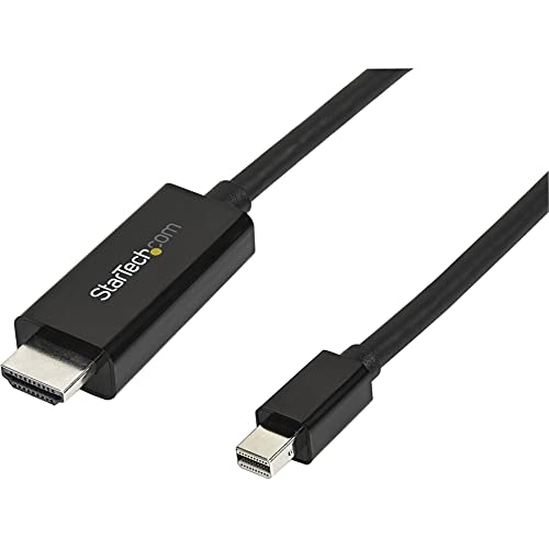 StarTech.com Mini DisplayPort to HDMI Adapter Cable - mDP to HDMI Adapter with Built-in Cable - Black - 3 m (10 ft.) - Ultra HD 4K 30Hz - Image 1