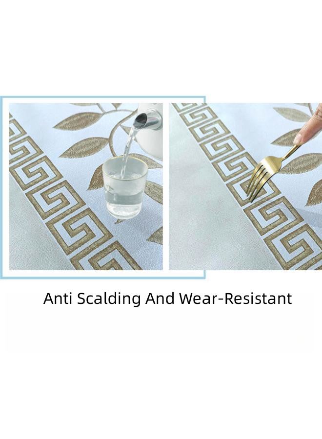 دبليو أيه أو كي أن ١٤٠   ×   [ 180cm ] ماء تطريز [ بفك ] طاولة قماش , زيت برهان برهان يكشط مستطيلة بلاستيكيّة طاولة قماش , ينظّف طاولة مجموعة , يستعمل لأنّ مطبخ أعلى طاولة حماية ( متر بيضاء ) - Image 4