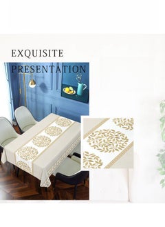 140 × 180cm Waterproof Embroidered PVC Tablecloth, Oil and Scratch Resistant Rectangular Plastic Tablecloth, Wiped Clean Tabletop Cover, Used for Kitchen Tabletop Protection (Off White) - pzsku/Z5BB58A621FDE007D68F9Z/45/_/1706520243/e3484126-2785-46b0-92ff-7564d4cb9309