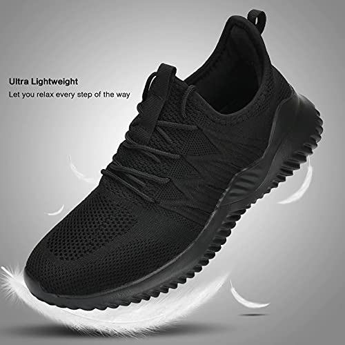 Socviis Mens Slip On Running Shoes Athletic Walking Trainers Lightweight Breathable Mesh Tennis Sneakers All Black - Image 4