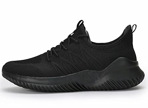 Socviis Mens Slip On Running Shoes Athletic Walking Trainers Lightweight Breathable Mesh Tennis Sneakers All Black - Image 3