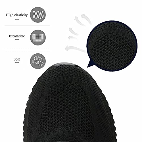 Socviis Mens Slip On Running Shoes Athletic Walking Trainers Lightweight Breathable Mesh Tennis Sneakers All Black - Image 5