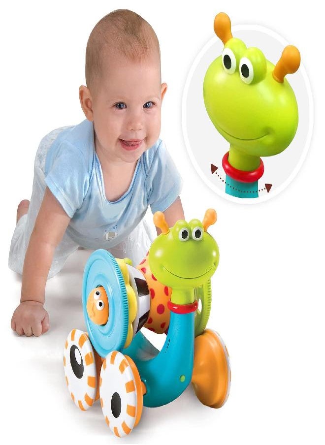 Yookidoo - Yookidoo Musical Crawl 'N' Go Snail Toy with Stacker - Promotes Baby's Crawling and Walking. Rolls and Spins Its Shell As It Moves. - Image 1
