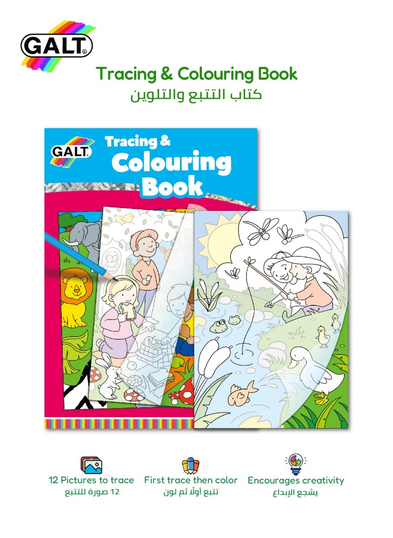 Galt Toys - Tracing & Colouring Book | Fun & Educational Activity | 12 Traceable Images | Stimulates Creativity | For Kids 5 & Up | Ideal for Early Learning | Dimensions: 21 x 29.7 cm - Image 1