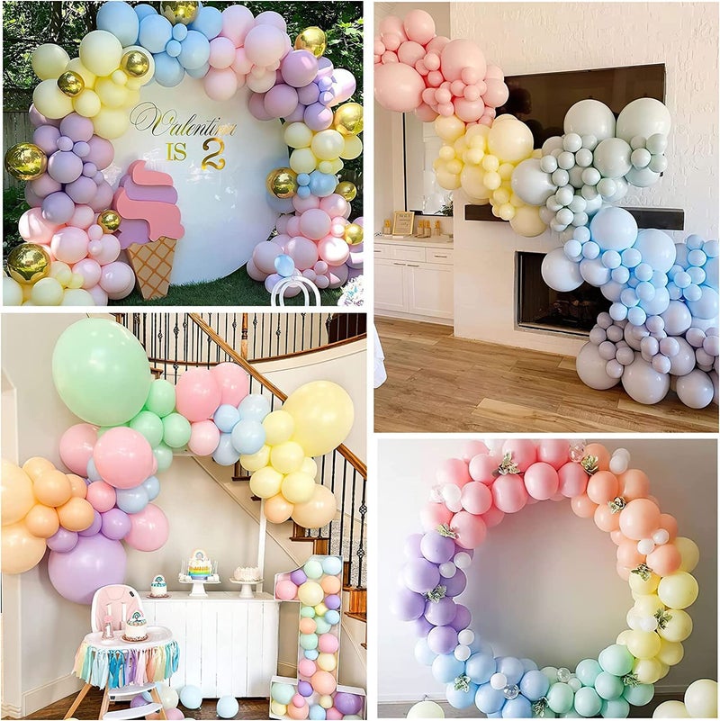TOYXE Pastel Balloons 100 Pcs For Party Decorations Birthday Baby Shower Welcome Baby | Light Color Multi Shade Macron Latex Rubber Balloon - Image 3