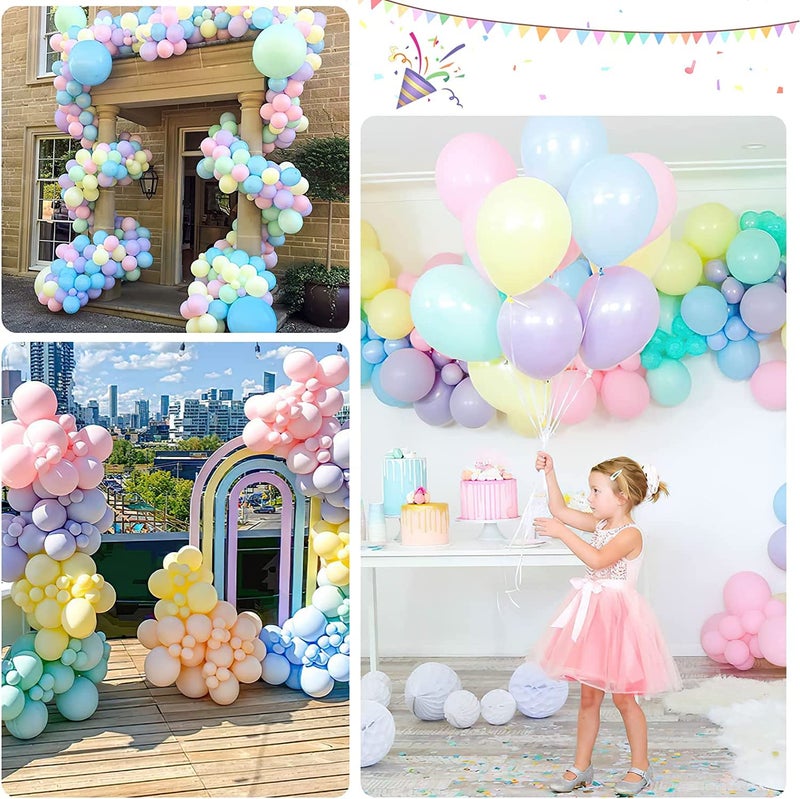 TOYXE Pastel Balloons 100 Pcs For Party Decorations Birthday Baby Shower Welcome Baby | Light Color Multi Shade Macron Latex Rubber Balloon - Image 2