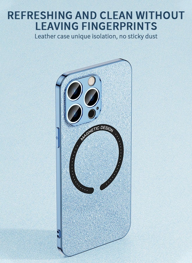 GROIC Compatible with IPhone 14 Pro Max Case 6.7 Inch Electroplated Leather Case Protective Cover Wireless Magnetic MagSafe Charging Ultra Slim Anti-Scratch Protection Shell - Image 2