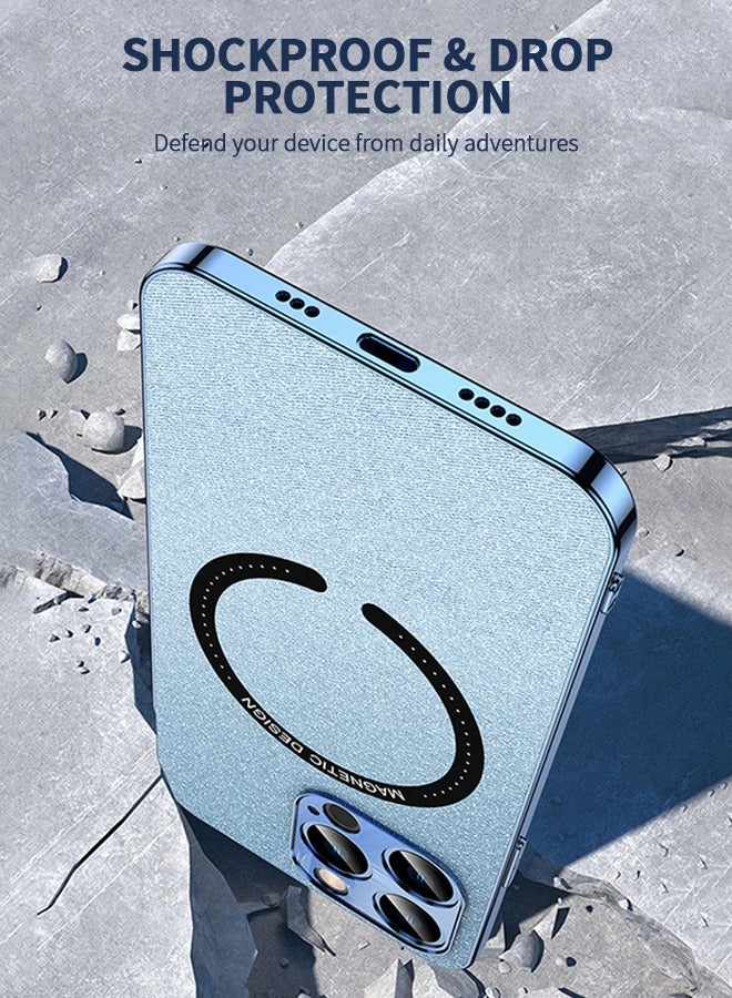 GROIC Compatible with IPhone 14 Pro Max Case 6.7 Inch Electroplated Leather Case Protective Cover Wireless Magnetic MagSafe Charging Ultra Slim Anti-Scratch Protection Shell - Image 5