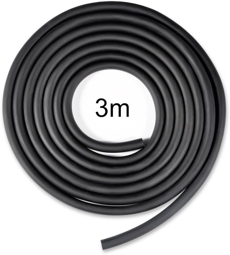 كلاراكو أنبوب مطاطي أسود من اللاتكس الطبيعي، مقاس 6 × 9 مم، مناسب لتمارين اللياقة البدنية والعضلات، مثالي للتمارين الرياضية الخارجية، مزود بجزء مطاطي قابل للتمدد سبع مرات، طوله 3 أمتار. - Image 3