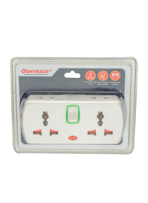 Oshtraco 13 Amp 2 Way Multi Socket And W.Sw.L+2 Pin Flate