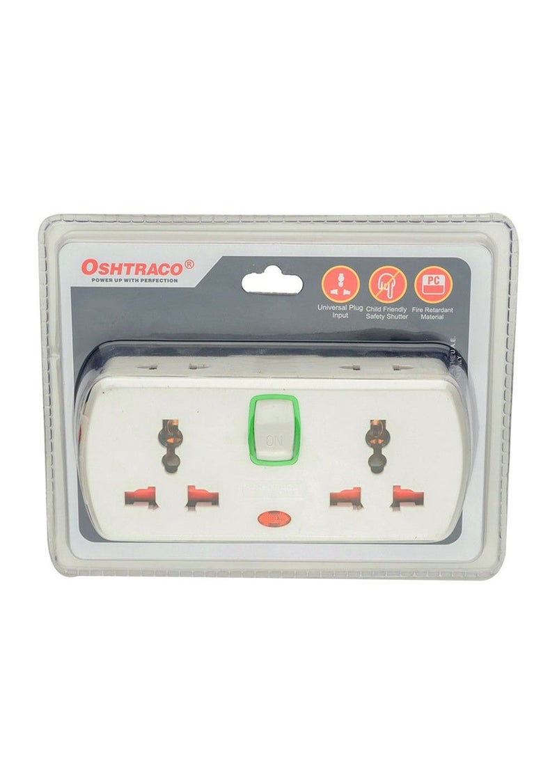 OSHTRACO Oshtraco 13 Amp 2 Way Multi Socket And W.Sw.L+2 Pin Flate  - Image 1