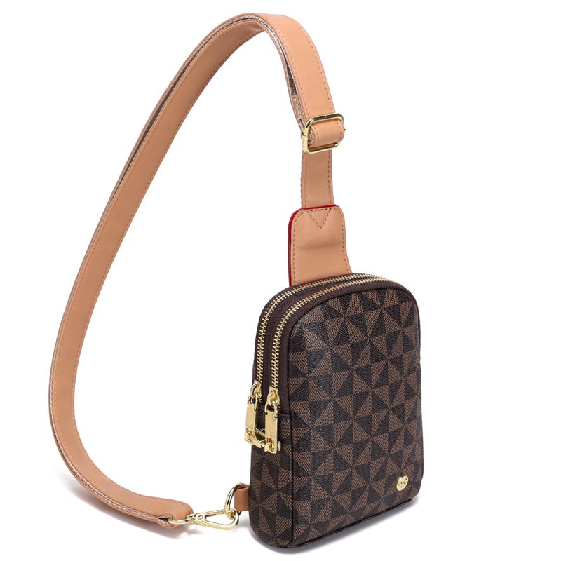 INICAT Checkered Crossbody Bag Women Small Sling Bags Vegan Leather Travel Cross Body Purses Birthday Gifts - Image 1