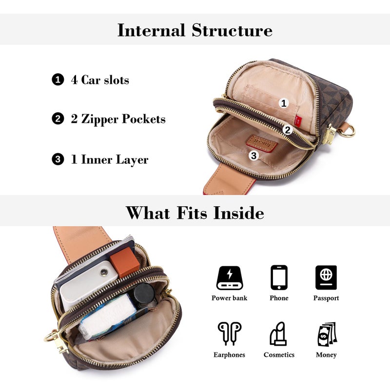 INICAT Checkered Crossbody Bag Women Small Sling Bags Vegan Leather Travel Cross Body Purses Birthday Gifts - Image 5