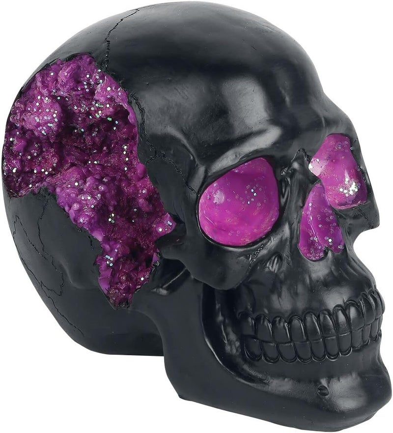 Nemesis Now Freeze crack proof Horror Skull Ornament, Resin, Black, Purple, 17cm Heat resistant - Image 1