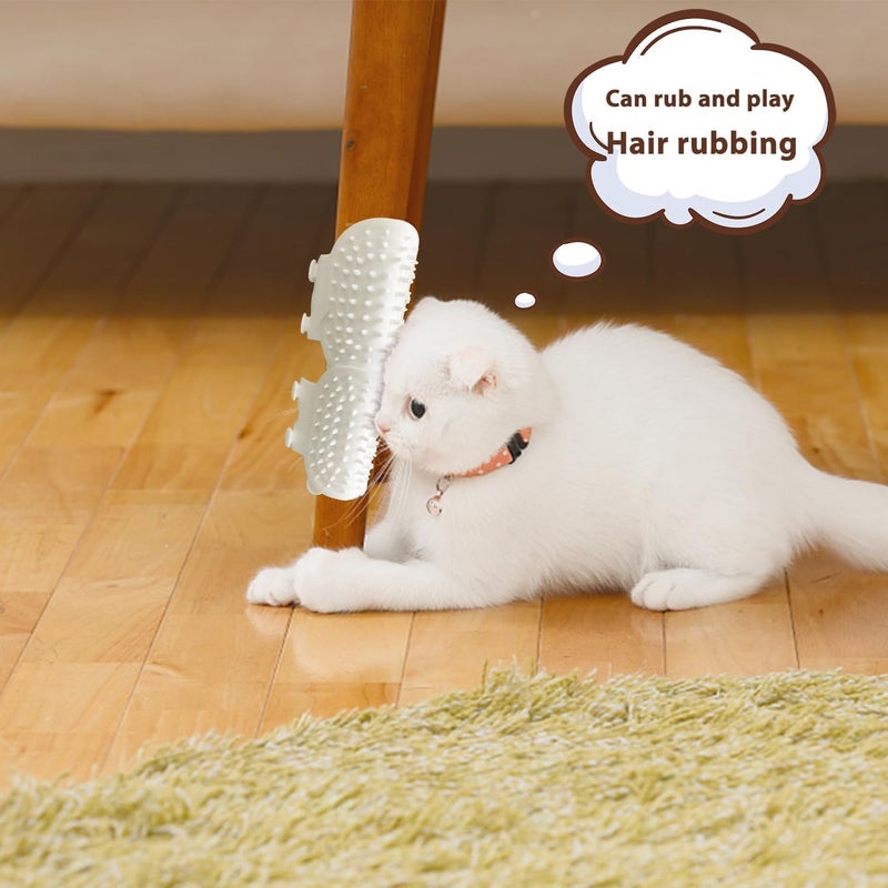 Zikra 4 PCS Pet Tickling Artifact for Cats Tickling Comb Pet Brush Adjustable Silicone Cat Scratching Pad Back Scratcher Corner Brush Itch Rub Tool for Dogs Cats (White) - Image 2