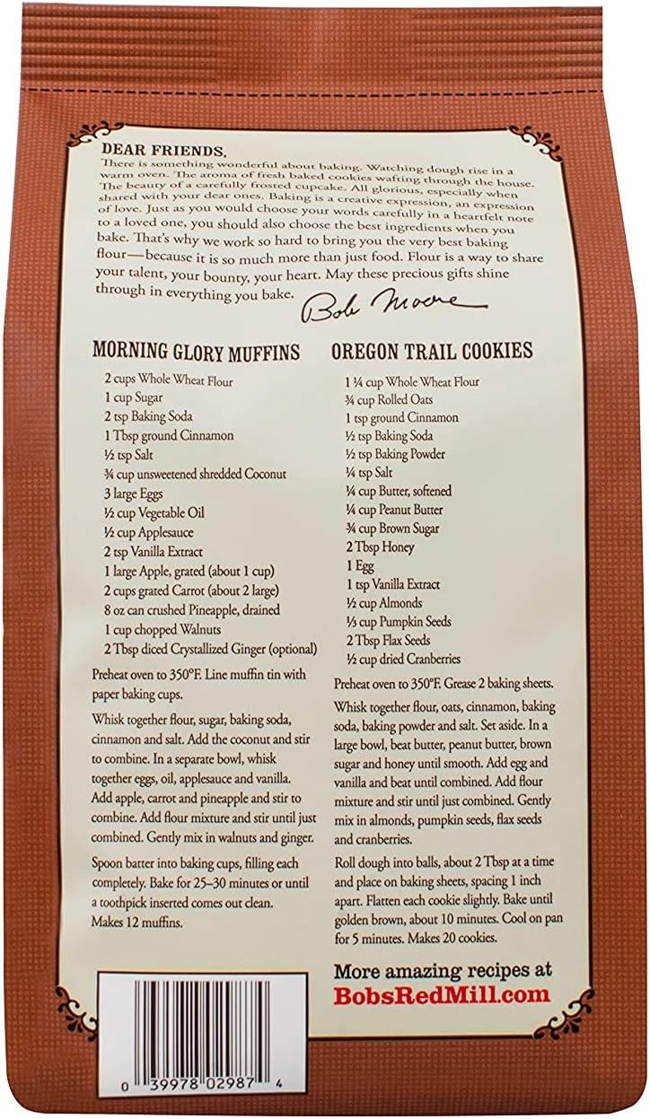 Bob's Red Mill دقيق القمح الكامل العضوي من بوب's ريد ميل - 5 رطل - Image 2