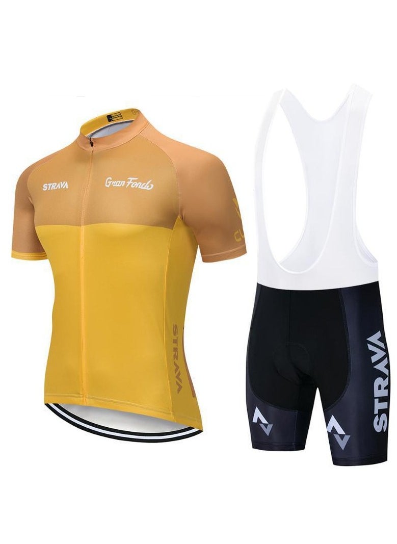 KUYING STRA Cycling Suit Short Sleeved Shoulder Strap Cycling Pants Set  - Image 1