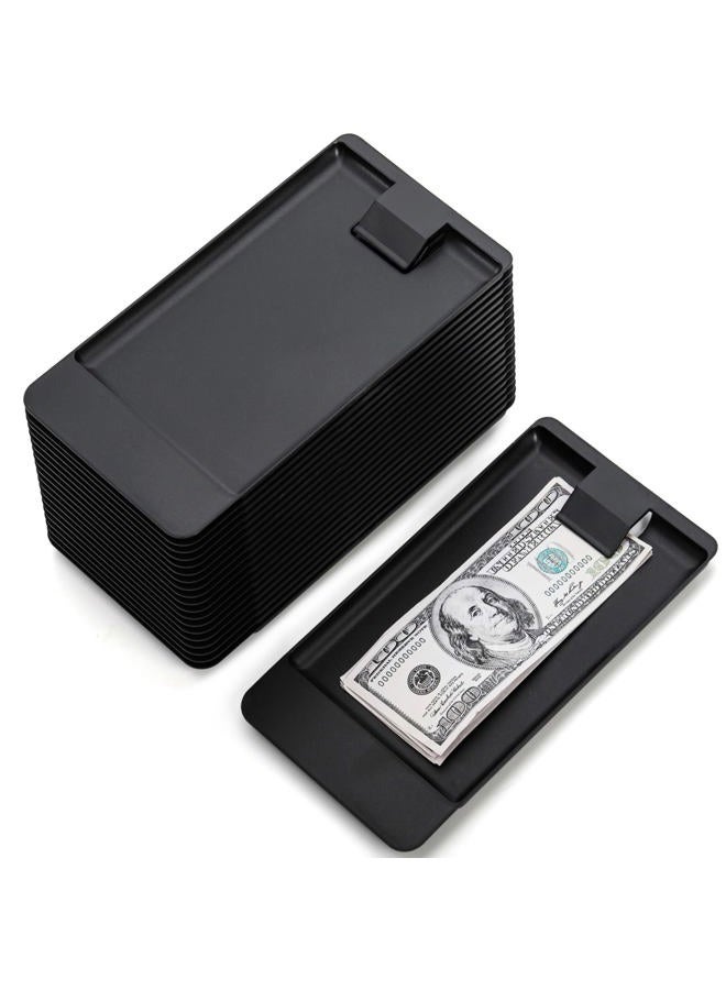 AVLA 20 Pack Check Holders, Black Plastic Tip Trays, Restaurant Check Presenters, Guest Receipt Holder Tray for Bars, Hotels, Dining, Catering Business, Cash, Credit Cards, Bills, Waitress Tip Tray - Image 1