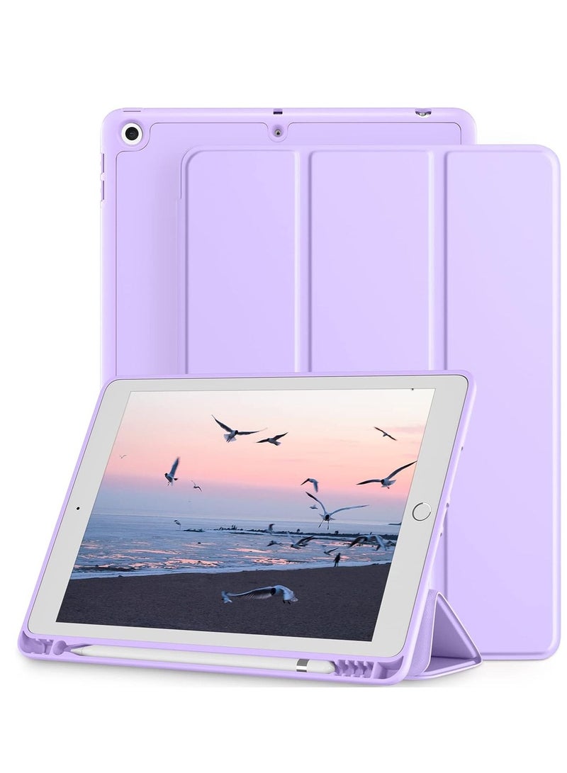 Case Compatible with iPad 9th/8th/7th Generation Case iPad 10.2 Inch Case with Pencil Holder Smart Stand Back Case Cover for iPad Case 2021/2020/2019 Auto Wake/Sleep Purple
