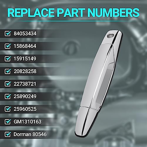 MNJWS Exterior Chrome Door Handle, Front Driver Side - Compatible with 2007-2013 Chevy Silverado Suburban Tahoe GMC Sierra Yukon Cadillac Escalade - Replace 20828258, 22738721, 25960525, 84053434 - Image 3