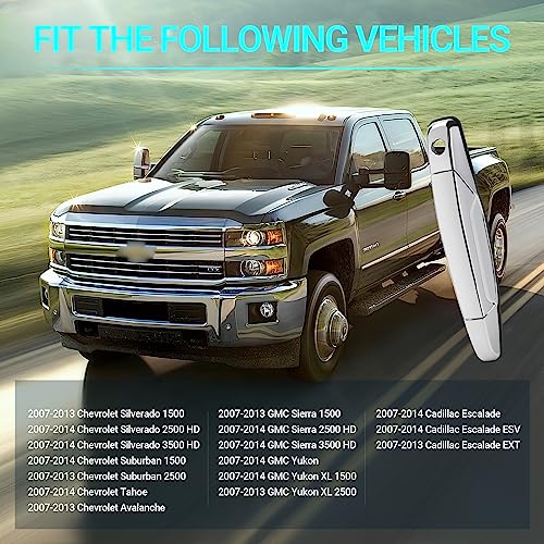 MNJWS Exterior Chrome Door Handle, Front Driver Side - Compatible with 2007-2013 Chevy Silverado Suburban Tahoe GMC Sierra Yukon Cadillac Escalade - Replace 20828258, 22738721, 25960525, 84053434 - Image 2