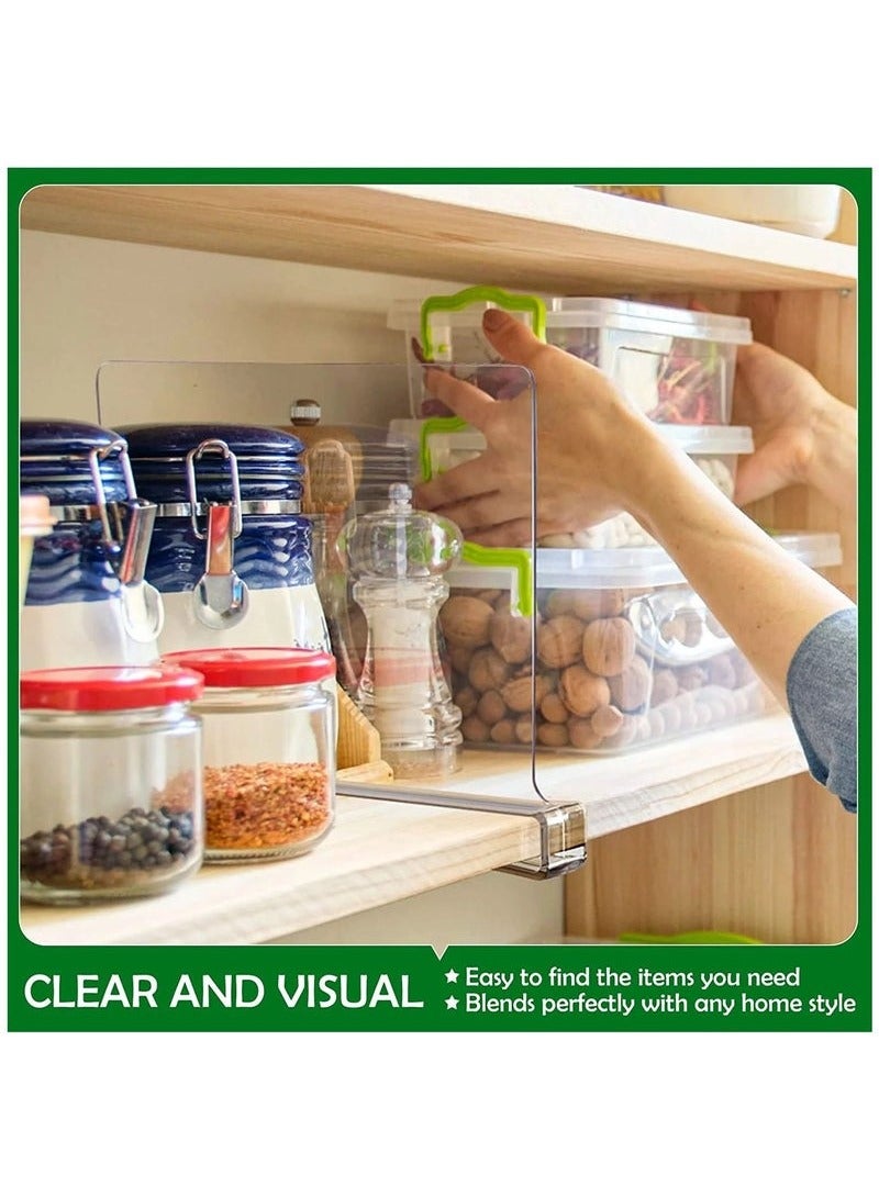KIIUMI 6 Pack Acrylic Shelf Dividers, Clear Shelves Organizer for Bedroom, Kitchen, Office, Cabinets, Bathroom, Closets - Image 4