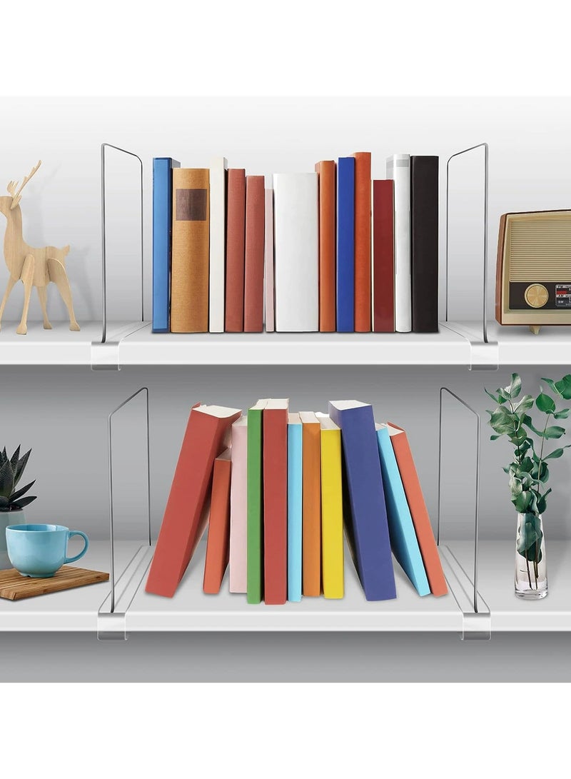 KIIUMI 6 Pack Acrylic Shelf Dividers, Clear Shelves Organizer for Bedroom, Kitchen, Office, Cabinets, Bathroom, Closets - Image 5