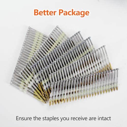 SITLDY 21 Degree Framing Nails 4 SIZES (2"+2-1/2"+3.0") Ring Shank+3-1/2" Smooth Shank), Full Round Head Hot Dipped Galvanized, 100 per Size, 400 Count, Assorted Size, 20 to 22 Degree Framing Nailer - Image 3