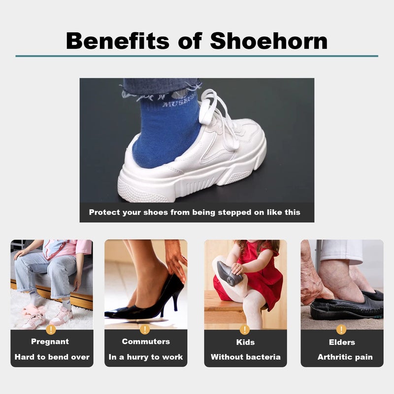 Harniruco Metal Shoe Horn 12 Inch Portable Quality Stainless Steel Shoehorn with Rubber Grip Fashion Shoe Spoon Helper for Travel Home Use - Image 5