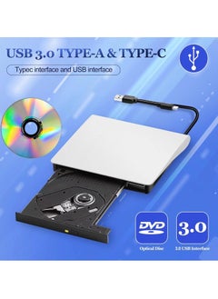 KASTWAVE External CD/DVD Drive for Laptop, USB 3.0 Type C Portable DVD Player for Laptop, Extended Cable Power Line DVD Player, CD Burner External Disk Drive Optical Compatible with Laptop Desktop PC  - Image 2