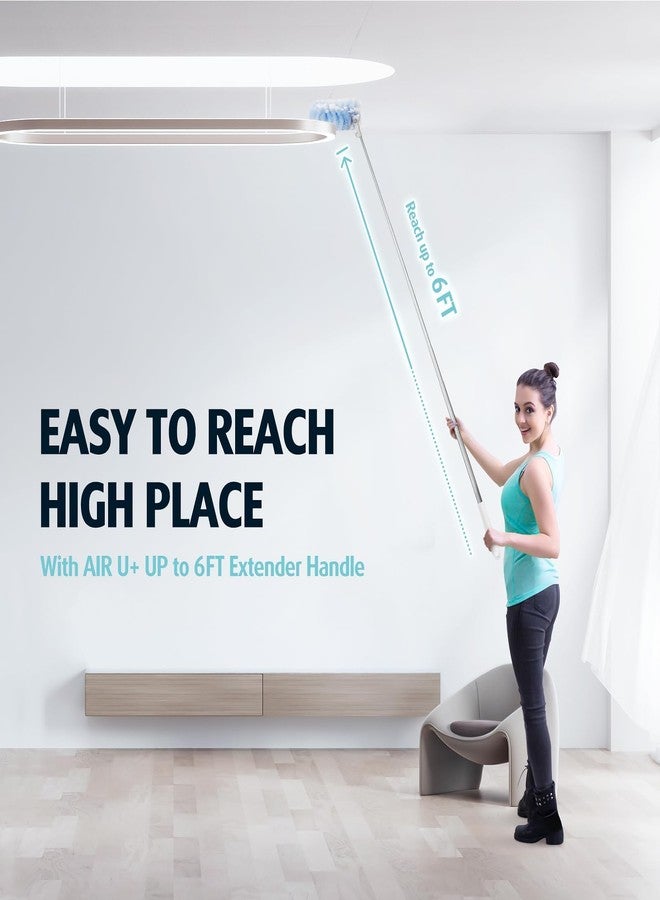 AIR U+ 6 ft Extendable Duster Handle with 20 Refills, Compatible with Swiffer, Disposable Microfiber Dusting Pads for Home Cleaning, Ceiling, Fan, Window, Hard-to-Reach Areas - Image 2