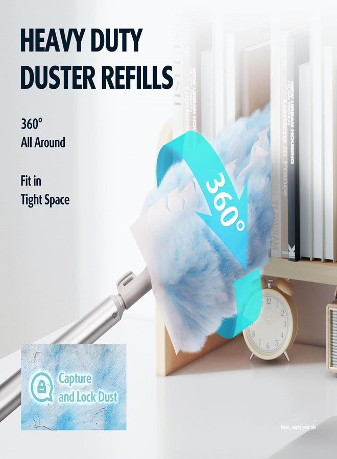AIR U+ 6 ft Extendable Duster Handle with 20 Refills, Compatible with Swiffer, Disposable Microfiber Dusting Pads for Home Cleaning, Ceiling, Fan, Window, Hard-to-Reach Areas - Image 4