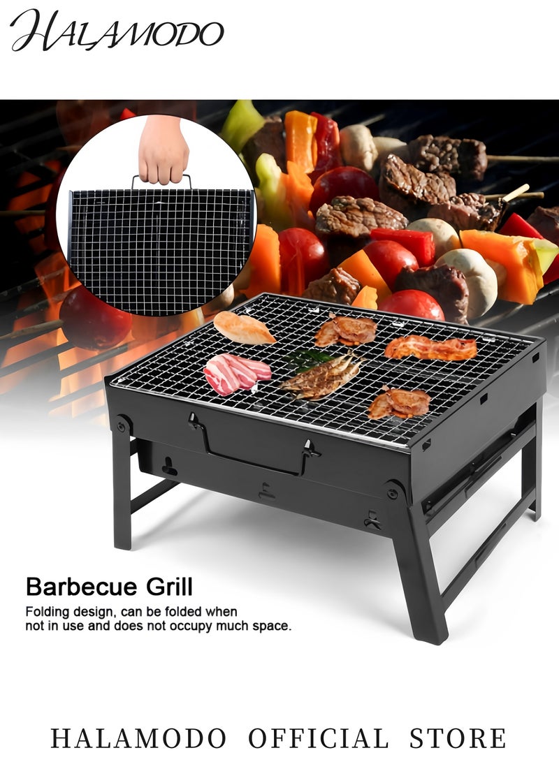 HALAMODO BBQ Charcoal Grill Portable Folding Lightweight Small Barbecue Grill Tools for Outdoor Grilling & Cooking & Camping & Hiking & Picnics Backpacking Party Father's Day Gift  - Image 4