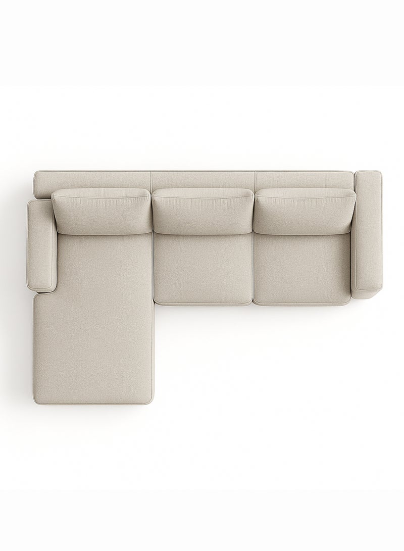 كستم ديكو أريكة KUSTOMDECO مقسمة بثلاثة مقاعد على شكل حرف L مع وسائد | أثاث مريح لغرفة المعيشة | أريكة شرفة مع وسائد | تصميم عصري (بني فاتح دافئ) - Image 5