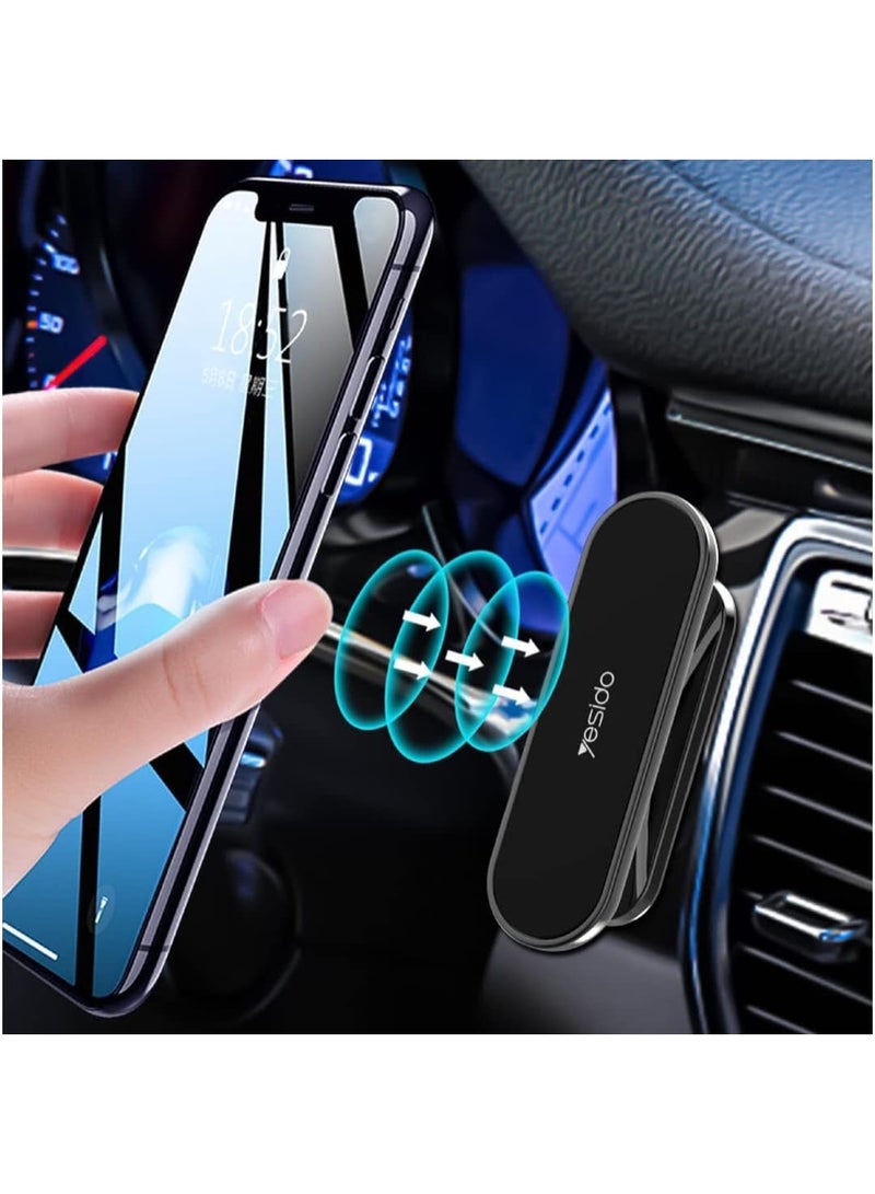 YESIDO C82 Universal Car Phone Holder – 360° Rotation, Strong Grip Dashboard & Windshield Mount – Black - Image 3