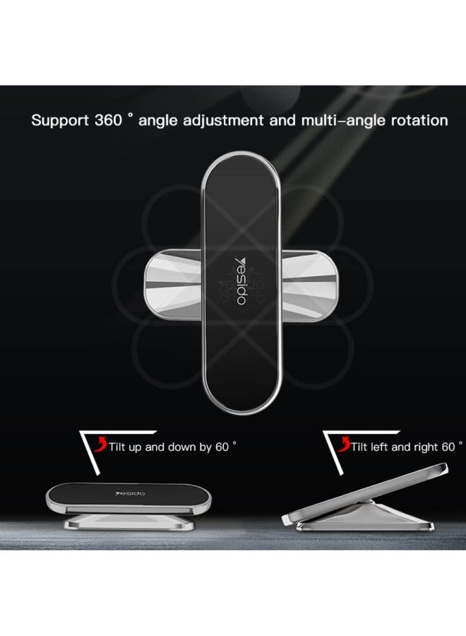 YESIDO C82 Universal Car Phone Holder – 360° Rotation, Strong Grip Dashboard & Windshield Mount – Black - Image 5