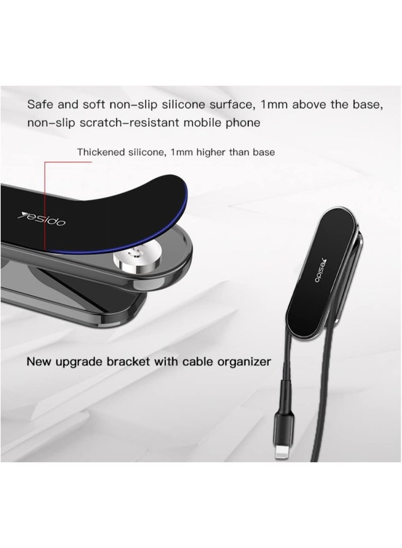 YESIDO C82 Universal Car Phone Holder – 360° Rotation, Strong Grip Dashboard & Windshield Mount – Black - Image 4